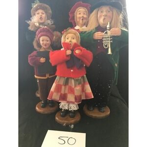 Set of 5 Vintage Victorian Style Christmas‎ caroling dolls